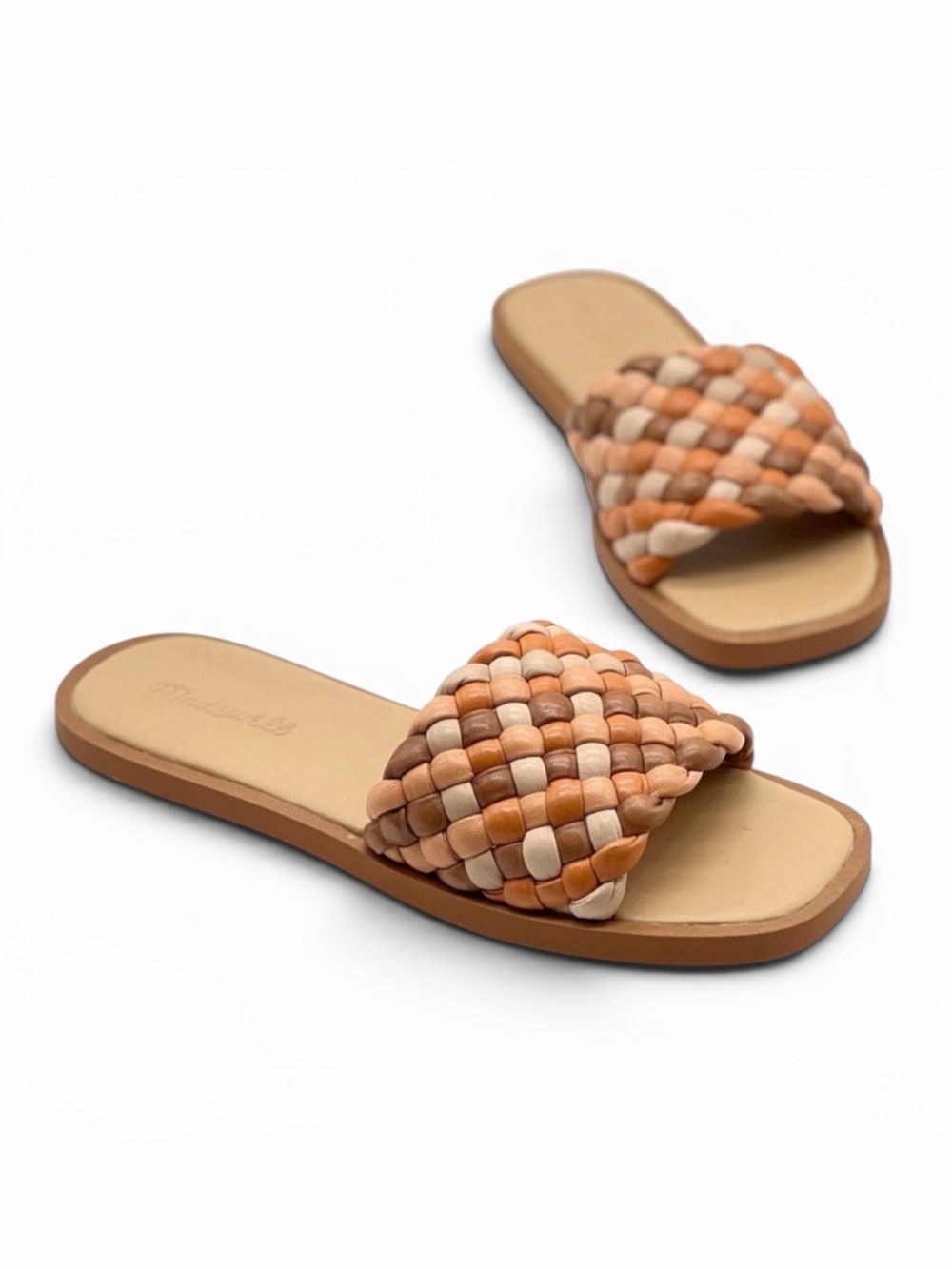 Madewell The Suzi Woven Leather Slide Sandal Size 9